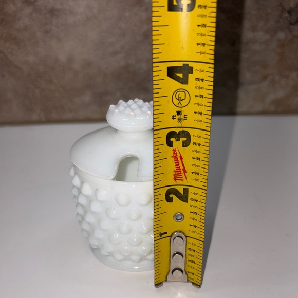 Vintage Fenton White Hobnail Milk Glass Jam Jelly Jar Honey Pot 3”H - Picture 9 of 10
